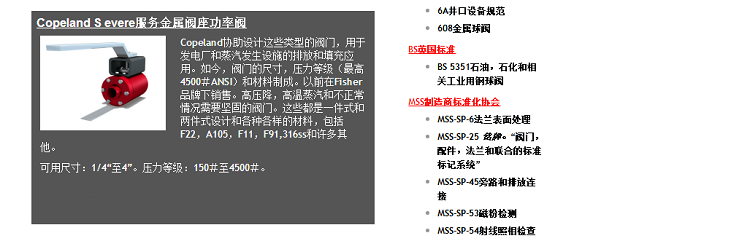 進(jìn)口Copeland閥門